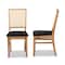Baxton Studio Idris Mid-Century Black Fabric Upholstered and Oak brown Finished 2-Piece Rattan Dining Chair Set PR 199-2PC-12163-ZORO - alternate 7